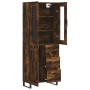 Aparador alto madera contrachapada roble ahumado 69,5x34x180 cm de vidaXL, Aparadores - Ref: Foro24-3198686, Precio: 176,15 €...