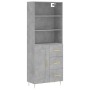 Aparador alto madera contrachapada gris hormigón 69,5x34x180 cm de vidaXL, Aparadores - Ref: Foro24-3190009, Precio: 138,38 €...