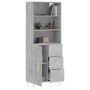 Aparador alto madera contrachapada gris hormigón 69,5x34x180 cm de vidaXL, Aparadores - Ref: Foro24-3190009, Precio: 138,38 €...