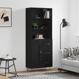 Aparador alto madera contrachapada negro 69,5x34x180 cm de vidaXL, Aparadores - Ref: Foro24-3190014, Precio: 152,99 €, Descue...