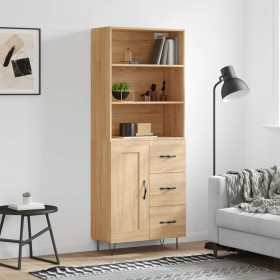 High oak-colored plywood sideboard 69.5x34x180 cm by vidaXL, Sideboards - Ref: Foro24-3190016, Price: 138,99 €, Discount: %