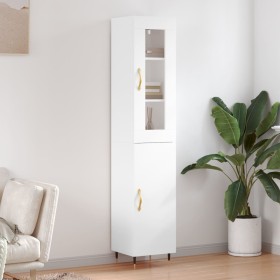 Aparador alto madera contrachapada blanco brillo 34,5x34x180 cm de vidaXL, Aparadores - Ref: Foro24-3199155, Precio: 108,99 €...