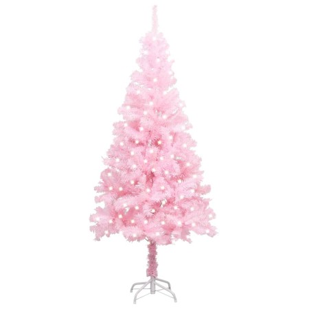 Árbol de Navidad artificial con LEDs y soporte PVC rosa 240 cm de vidaXL, Arboles de navidad - Ref: Foro24-3077415, Precio: 8...