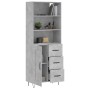 Aparador alto madera contrachapada gris hormigón 69,5x34x180 cm de vidaXL, Aparadores - Ref: Foro24-3190017, Precio: 140,53 €...