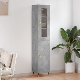 Concrete gray plywood sideboard 34.5x34x180 cm by vidaXL, Sideboards - Ref: Foro24-3199157, Price: 99,99 €, Discount: %