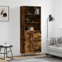 Tall smoked oak plywood sideboard 69.5x34x180 cm by vidaXL, Sideboards - Ref: Foro24-3190018, Price: 139,57 €, Discount: %