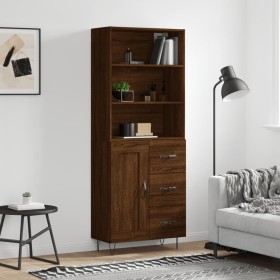 Tall oak brown plywood sideboard 69.5x34x180 cm by vidaXL, Sideboards - Ref: Foro24-3190020, Price: 141,99 €, Discount: %