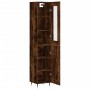 Aparador de madera contrachapada roble ahumado 34,5x34x180 cm de vidaXL, Aparadores - Ref: Foro24-3199158, Precio: 105,83 €, ...