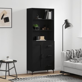 Aparador alto madera contrachapada negro 69,5x34x180 cm de vidaXL, Aparadores - Ref: Foro24-3190022, Precio: 155,97 €, Descue...