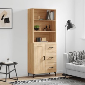 Aparador alto madera contrachapada color roble 69,5x34x180 cm de vidaXL, Aparadores - Ref: Foro24-3190024, Precio: 146,63 €, ...