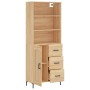 Aparador alto madera contrachapada color roble 69,5x34x180 cm de vidaXL, Aparadores - Ref: Foro24-3190024, Precio: 150,05 €, ...