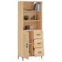 Aparador alto madera contrachapada color roble 69,5x34x180 cm de vidaXL, Aparadores - Ref: Foro24-3190024, Precio: 150,05 €, ...