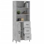 Aparador alto madera contrachapada gris hormigón 69,5x34x180 cm de vidaXL, Aparadores - Ref: Foro24-3190025, Precio: 142,99 €...