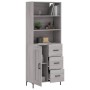 Aparador alto madera contrachapada gris sonoma 69,5x34x180 cm de vidaXL, Aparadores - Ref: Foro24-3190027, Precio: 149,60 €, ...