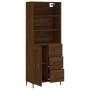 Aparador alto madera contrachapada marrón roble 69,5x34x180 cm de vidaXL, Aparadores - Ref: Foro24-3190028, Precio: 148,95 €,...