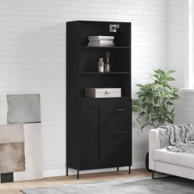 Aparador alto madera contrachapada negro 69,5x34x180 cm de vidaXL, Aparadores - Ref: Foro24-3190030, Precio: 167,99 €, Descue...