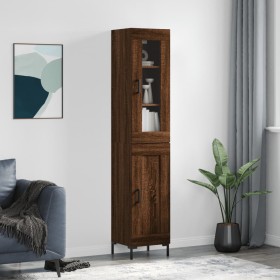 Tall brown oak plywood sideboard 34.5x34x180 cm by vidaXL, Sideboards - Ref: Foro24-3199496, Price: 106,90 €, Discount: %