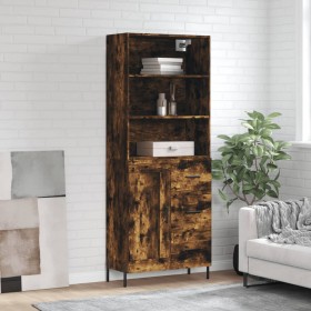 Aparador alto madera contrachapada roble ahumado 69,5x34x180 cm de vidaXL, Aparadores - Ref: Foro24-3190034, Precio: 148,94 €...