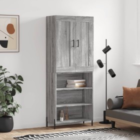 Aparador alto madera contrachapada gris sonoma 69,5x34x180 cm de vidaXL, Aparadores - Ref: Foro24-3200079, Precio: 128,99 €, ...