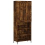 Aparador alto madera contrachapada roble ahumado 69,5x34x180 cm de vidaXL, Aparadores - Ref: Foro24-3200070, Precio: 118,81 €...