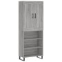 Aparador alto madera contrachapada gris sonoma 69,5x34x180 cm de vidaXL, Aparadores - Ref: Foro24-3200095, Precio: 133,99 €, ...