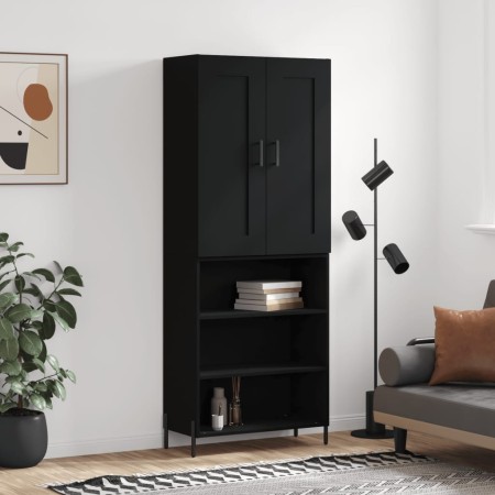 Aparador alto madera contrachapada negro 69,5x34x180 cm de vidaXL, Aparadores - Ref: Foro24-3200074, Precio: 135,96 €, Descue...