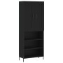 Aparador alto madera contrachapada negro 69,5x34x180 cm de vidaXL, Aparadores - Ref: Foro24-3200074, Precio: 135,96 €, Descue...