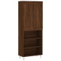 Aparador alto madera contrachapada marrón roble 69,5x34x180 cm de vidaXL, Aparadores - Ref: Foro24-3200104, Precio: 115,99 €,...