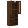 Aparador alto madera contrachapada marrón roble 69,5x34x180 cm de vidaXL, Aparadores - Ref: Foro24-3200104, Precio: 115,99 €,...