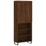 Aparador alto madera contrachapada marrón roble 69,5x34x180 cm de vidaXL, Aparadores - Ref: Foro24-3200096, Precio: 130,74 €,...