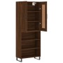 Aparador alto madera contrachapada marrón roble 69,5x34x180 cm de vidaXL, Aparadores - Ref: Foro24-3200096, Precio: 130,74 €,...