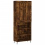 Aparador alto madera contrachapada roble ahumado 69,5x34x180 cm de vidaXL, Aparadores - Ref: Foro24-3200086, Precio: 133,61 €...