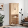 Aparador alto madera contrachapada color roble 69,5x34x180 cm de vidaXL, Aparadores - Ref: Foro24-3200100, Precio: 111,88 €, ...