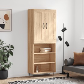 Aparador alto madera contrachapada color roble 69,5x34x180 cm de vidaXL, Aparadores - Ref: Foro24-3200100, Precio: 111,99 €, ...