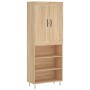 Aparador alto madera contrachapada color roble 69,5x34x180 cm de vidaXL, Aparadores - Ref: Foro24-3200100, Precio: 111,88 €, ...