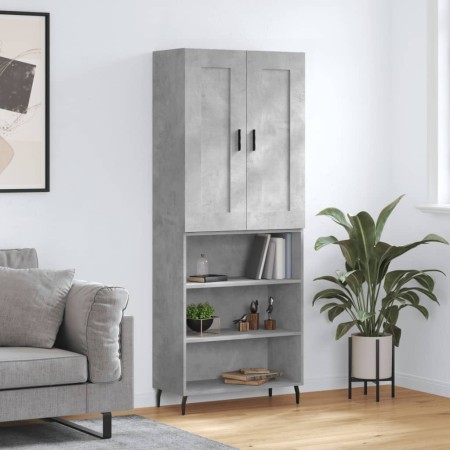 Concrete gray plywood tall sideboard 69.5x34x180 cm by vidaXL, Sideboards - Ref: Foro24-3200085, Price: 121,99 €, Discount: %