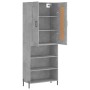 Aparador alto madera contrachapada gris hormigón 69,5x34x180 cm de vidaXL, Aparadores - Ref: Foro24-3200077, Precio: 122,68 €...