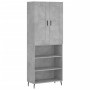 Aparador alto madera contrachapada gris hormigón 69,5x34x180 cm de vidaXL, Aparadores - Ref: Foro24-3200085, Precio: 118,25 €...