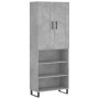 Aparador alto madera contrachapada gris hormigón 69,5x34x180 cm de vidaXL, Aparadores - Ref: Foro24-3200093, Precio: 126,95 €...