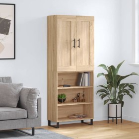 Aparador alto madera contrachapada color roble 69,5x34x180 cm de vidaXL, Aparadores - Ref: Foro24-3200092, Precio: 145,99 €, ...