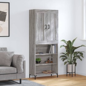 Aparador alto madera contrachapada gris sonoma 69,5x34x180 cm de vidaXL, Aparadores - Ref: Foro24-3200071, Precio: 120,99 €, ...