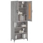 Aparador alto madera contrachapada gris sonoma 69,5x34x180 cm de vidaXL, Aparadores - Ref: Foro24-3200071, Precio: 120,99 €, ...