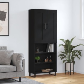 Tall black plywood sideboard 69.5x34x180 cm by vidaXL, Sideboards - Ref: Foro24-3200090, Price: 135,74 €, Discount: %