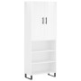 Aparador alto madera contrachapada blanco brillo 69,5x34x180 cm de vidaXL, Aparadores - Ref: Foro24-3200091, Precio: 134,99 €...