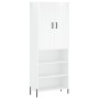 Aparador alto madera contrachapada blanco brillo 69,5x34x180 cm de vidaXL, Aparadores - Ref: Foro24-3200075, Precio: 132,99 €...