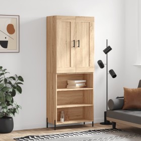 Aparador alto madera contrachapada color roble 69,5x34x180 cm de vidaXL, Aparadores - Ref: Foro24-3200076, Precio: 124,99 €, ...