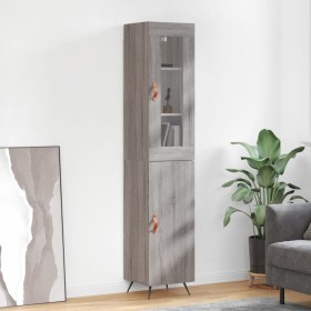 Aparador alto madera contrachapada gris Sonoma 34,5x34x180 cm de vidaXL, Aparadores - Ref: Foro24-3199151, Precio: 103,82 €, ...