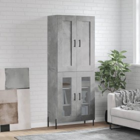 Concrete gray plywood tall sideboard 69.5x34x180 cm by vidaXL, Sideboards - Ref: Foro24-3199629, Price: 150,91 €, Discount: %