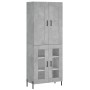 Aparador alto madera contrachapada gris hormigón 69,5x34x180 cm de vidaXL, Aparadores - Ref: Foro24-3199629, Precio: 152,46 €...