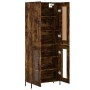 Aparador alto madera contrachapada roble ahumado 69,5x34x180 cm de vidaXL, Aparadores - Ref: Foro24-3199630, Precio: 170,72 €...